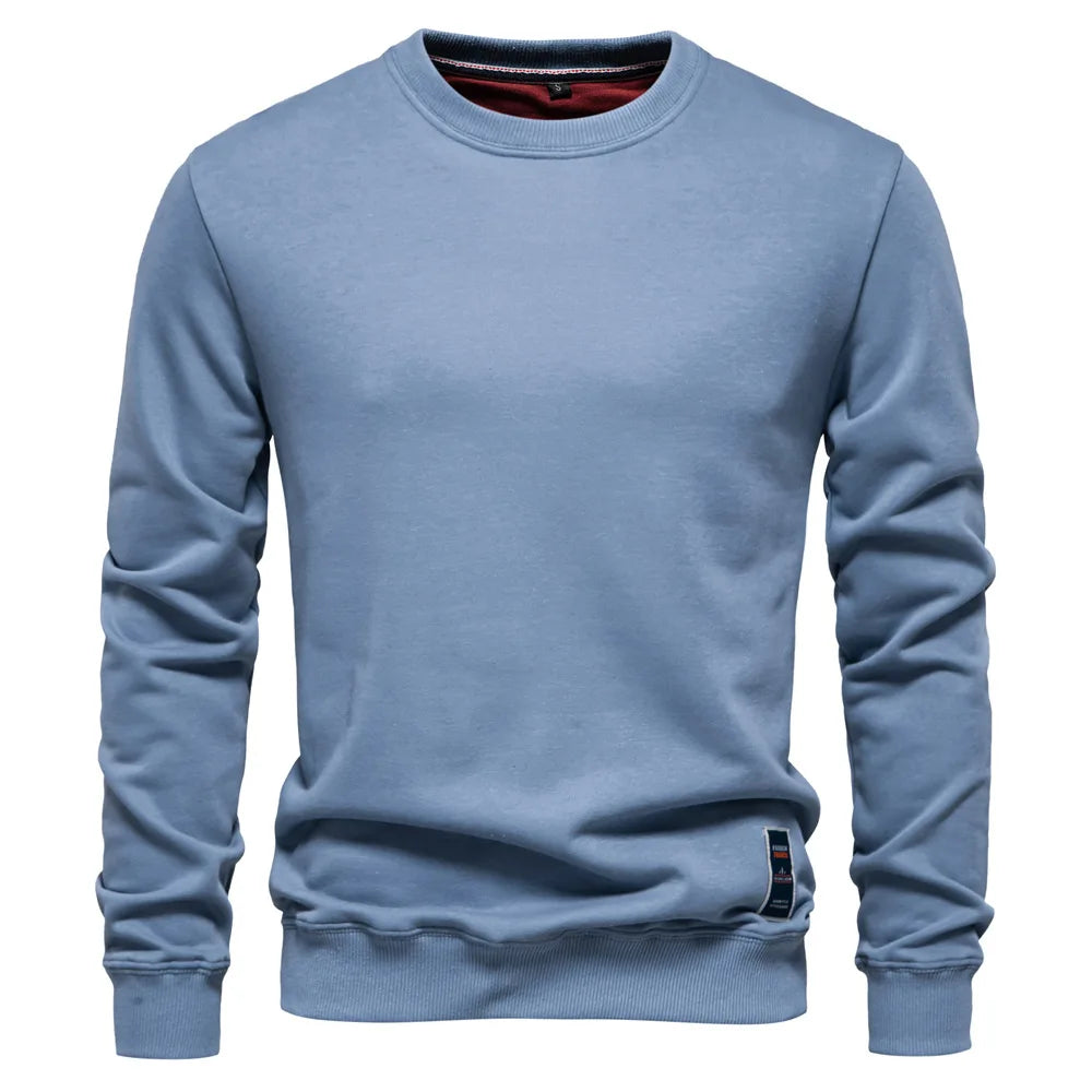 Mens Hoodies Cotton Crew neck Sweatshirts Men Fashion Casual Sport Round Neck Pullover Sweatshirt Men Clothing