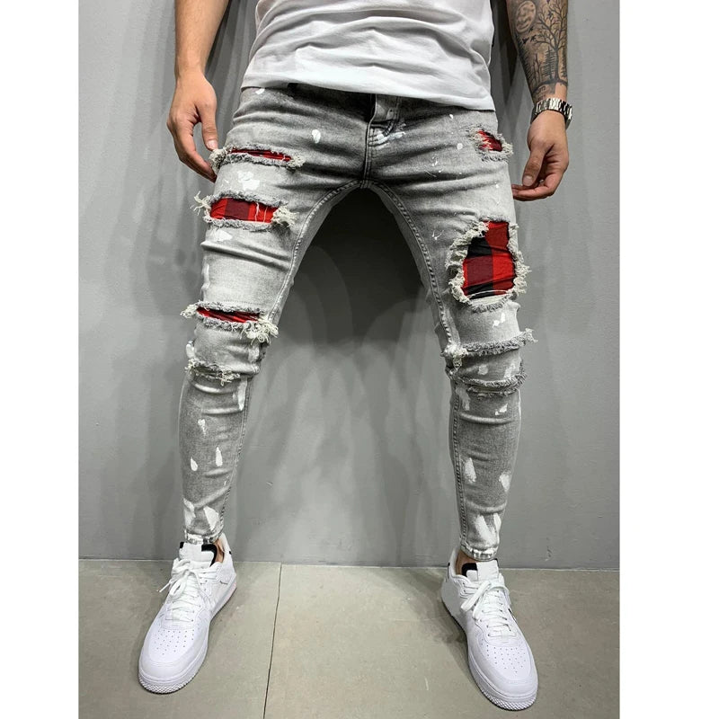 Fashion Hip Hop Blue Straight Jeans Men Baggy Pants Retro Streetwear Harajuku Wash Man Biker Black Loose Wide Leg Denim Trousers