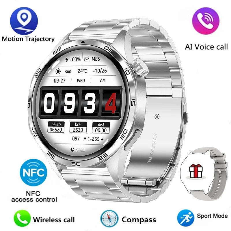 GT5 PRO Smart Watch Men Watch 5 Pro AMOLED HD Screen Bluetooth Call GPS Trajectory NFC Heart Rate Compass SmartWatches 2024 New