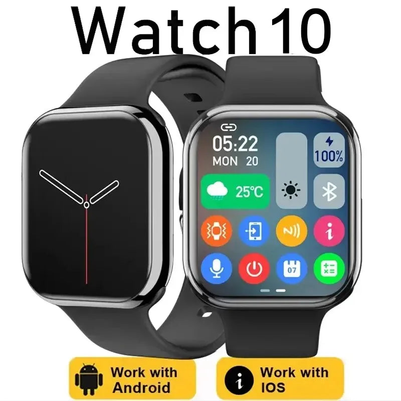 Relógio Inteligente Watch 9 para Homens com Monitoramento de Temperatura Corporal, Chamadas via Bluetooth, NFC, Compatível com Apple e Android.