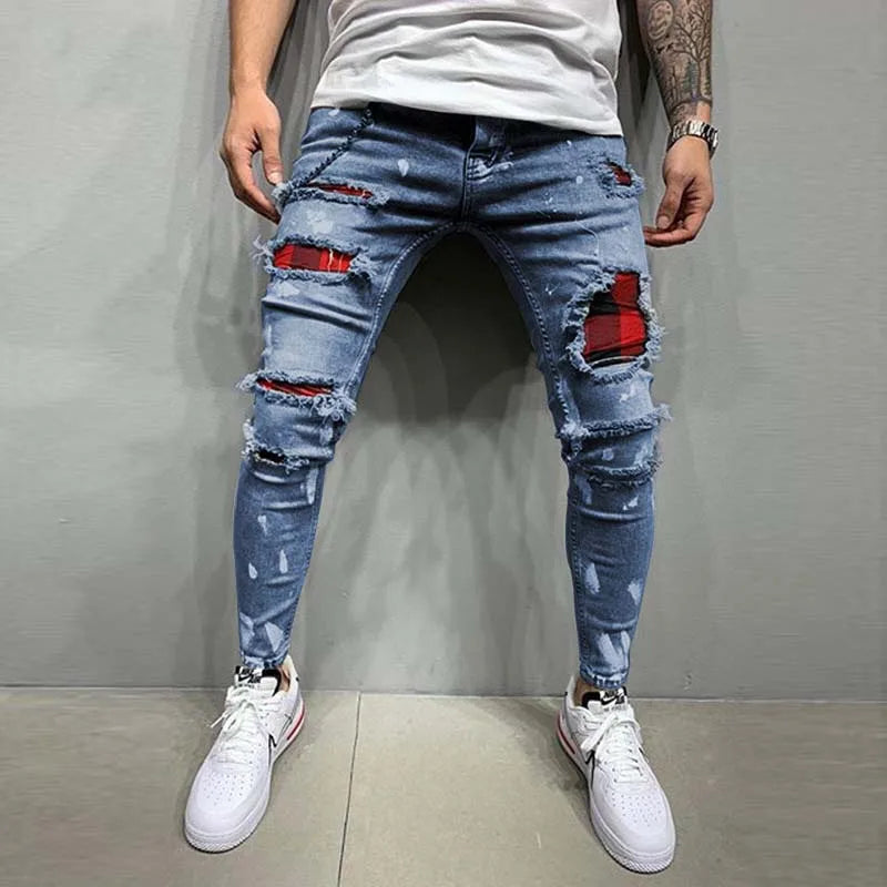 Fashion Hip Hop Blue Straight Jeans Men Baggy Pants Retro Streetwear Harajuku Wash Man Biker Black Loose Wide Leg Denim Trousers