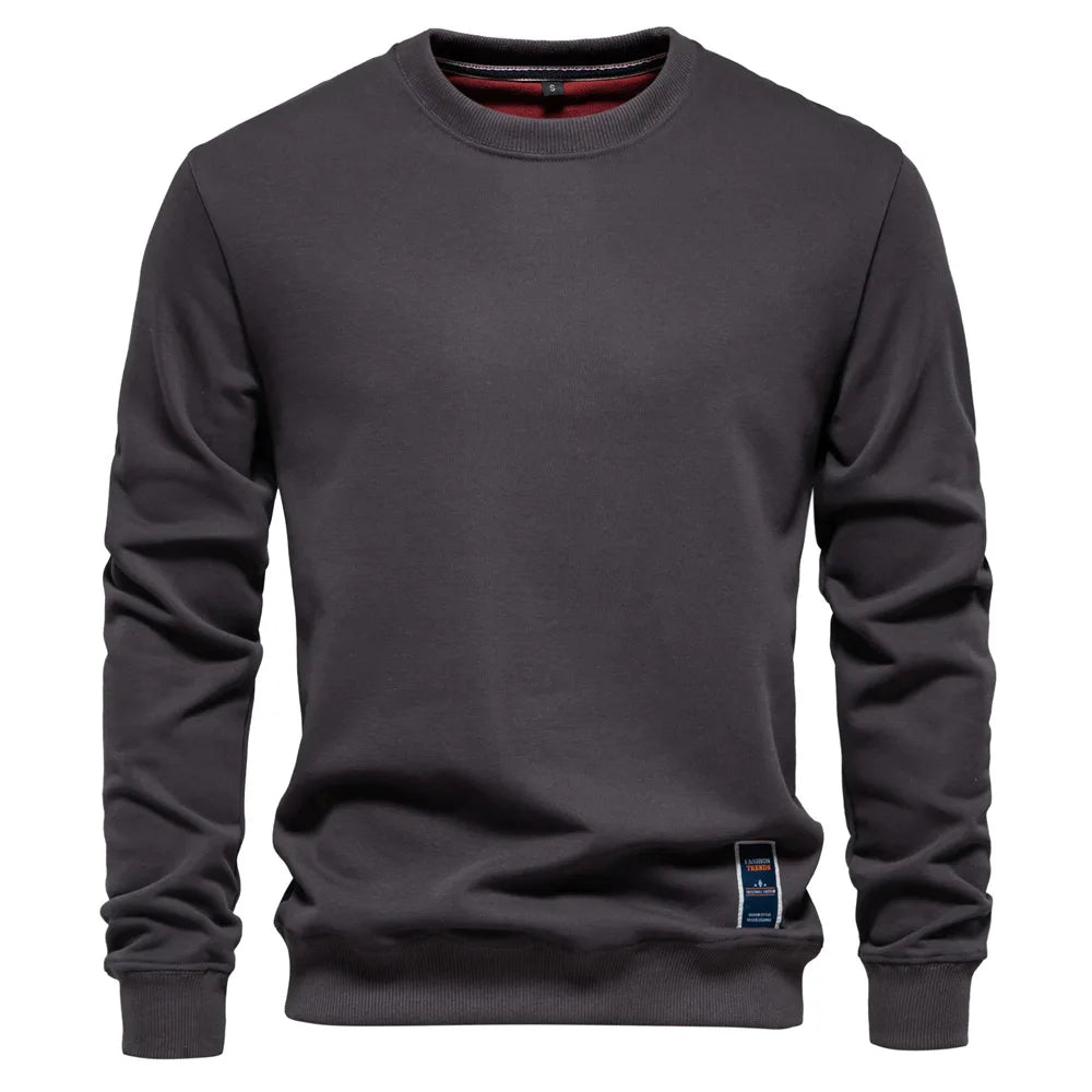 Mens Hoodies Cotton Crew neck Sweatshirts Men Fashion Casual Sport Round Neck Pullover Sweatshirt Men Clothing